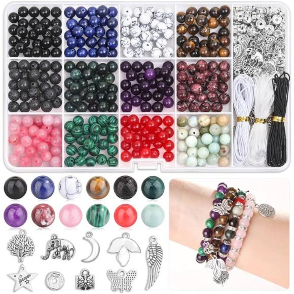473Pcs Stone Jewelry Making Kit Crystal Stone Bracelet Making Kit